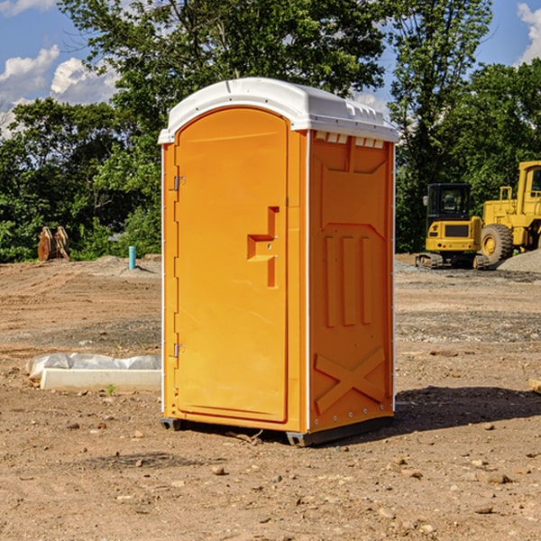 how often are the portable restrooms cleaned and serviced during a rental period in Sylvania AL